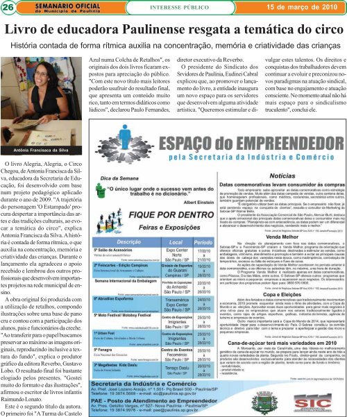 atos do poder executivo - Prefeitura Municipal de PaulÃ­nia