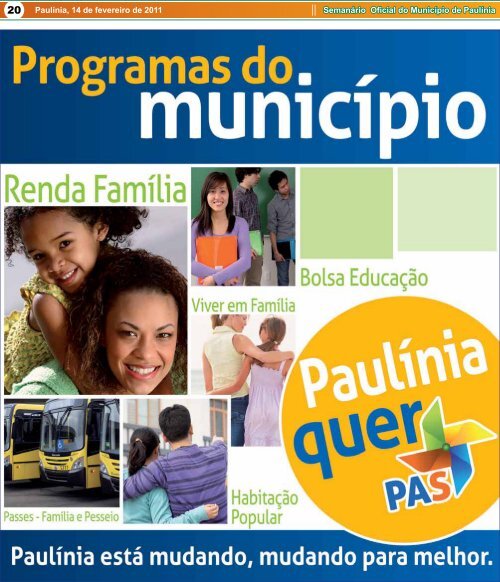 Renda FamÃ­lia Ã© um benefÃ­cio oferecido pela Prefeitura de PaulÃ­nia ...