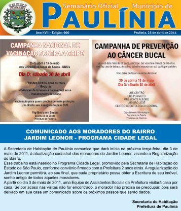 comunicado aos moradores do bairro jardim leonor - programa ...