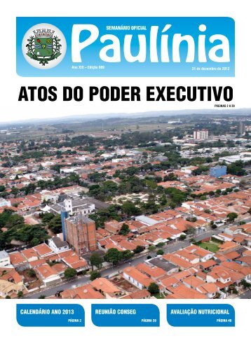 AtOS dO pOdER ExECutIvO - Prefeitura Municipal de PaulÃ­nia
