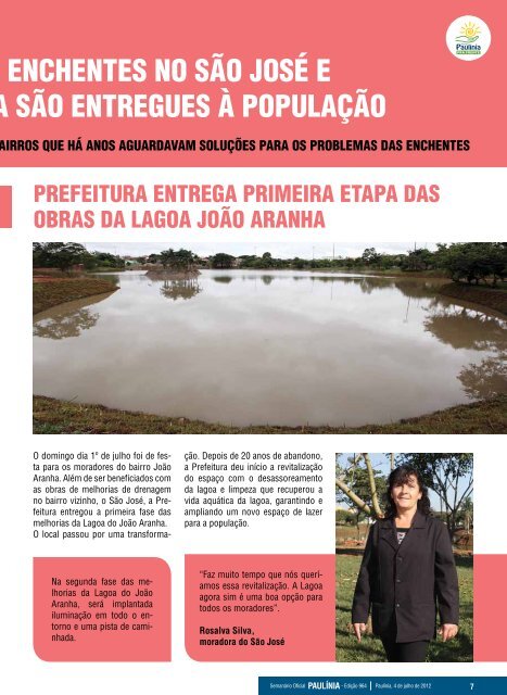 obras de pavimentaÃ§Ã£o do parque da represa beneficiam 5 mil ...