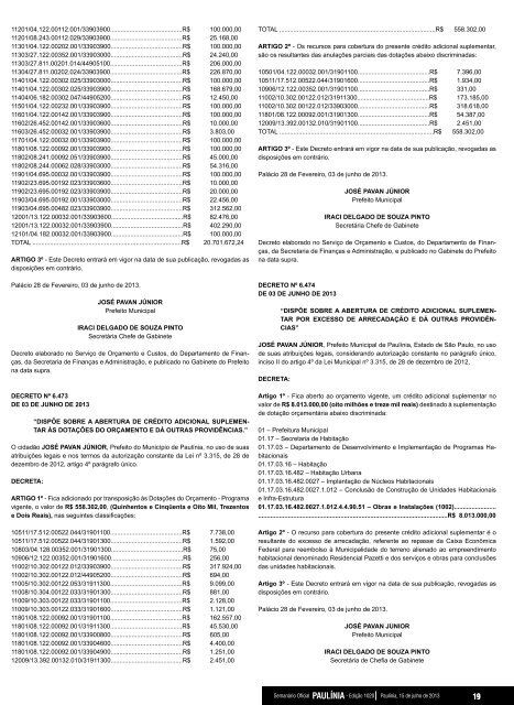 1020 - EdiÃ§Ã£o Normal - Prefeitura Municipal de PaulÃ­nia