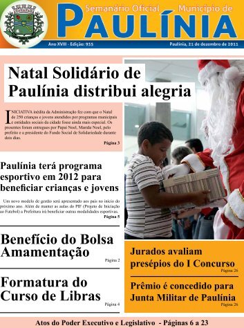 Natal SolidÃ¡rio de PaulÃ­nia distribui alegria - Prefeitura Municipal de ...