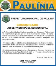 COMUNICADO - Prefeitura Municipal de PaulÃ­nia