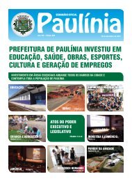 prefeitura de paulÃ­nia investiu em educaÃ§Ã£o, saÃºde, obras, esportes ...