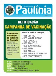 CAMPANHA DE VACINAÃÃO - Prefeitura Municipal de PaulÃ­nia