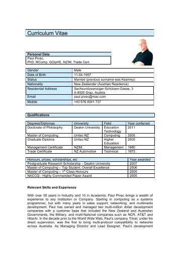 Download Complete CV - Dr. Paul Pivec, PhD