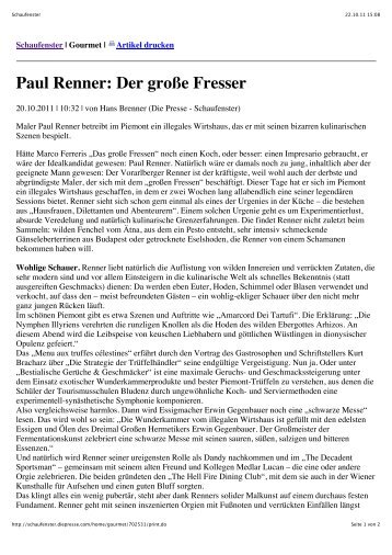 Paul Renner: Der große Fresser