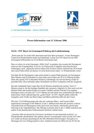 TSV Bayer in Gensungen/Felsberg mit Ladehemmung - Pauls ...