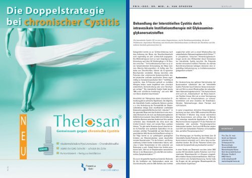 Behandlung der Interstitiellen Cystitis durch intravesikale - Thelosan