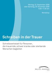 Schreiben in der Trauer - Paulus-Akademie