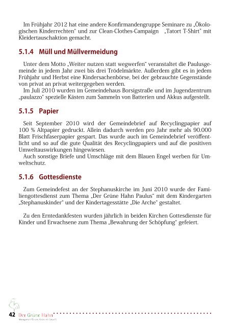 Umweltbericht - Evangelisch-Lutherische Pauluskirchengemeinde ...