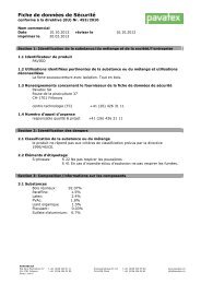 Fiche de données de Sécurité - Pavatex