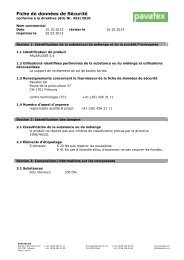 Fiche de données de Sécurité - Pavatex