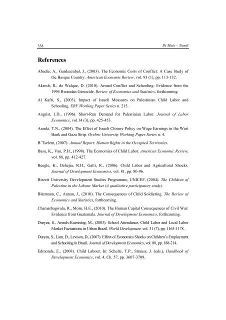 The Palestinian Economy. Theoretical and Practical Challenges