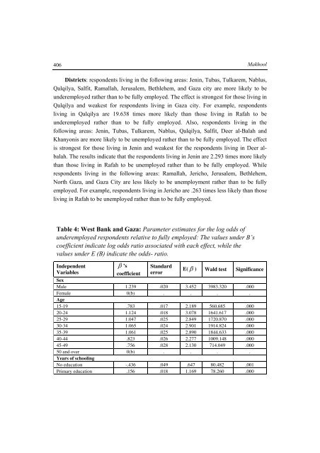 The Palestinian Economy. Theoretical and Practical Challenges