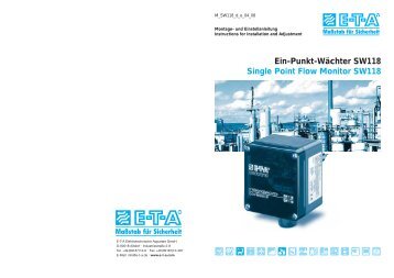 Ein-Punkt-Wächter SW118 Single Point Flow Monitor SW118 - ETA