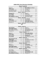 2008 GPSL First Division Schedule - PA West Soccer Association