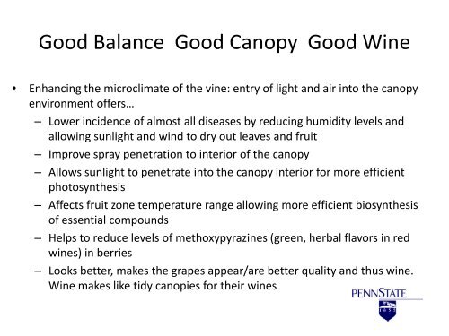 Finding Your Way to Vine Balance - PA Wine Grape Network