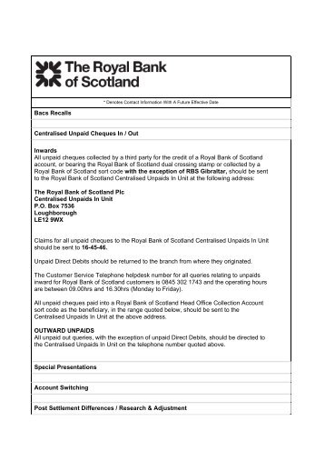 The Royal Bank of Scotland - Payments Council