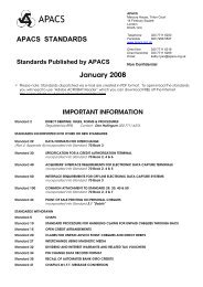 APACS STANDARDS January 2008 - Payments Council