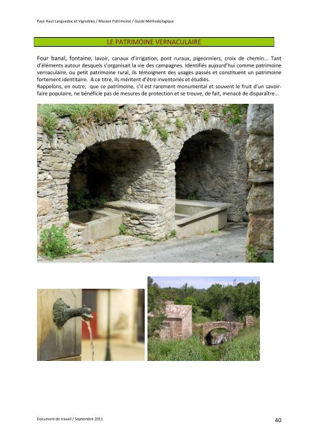 Guide MÃ©thodologique du Patrimoine - Pays Haut Languedoc et ...