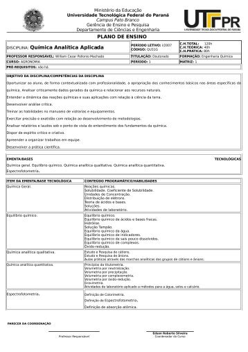 Quimica Analitica - UTFPR