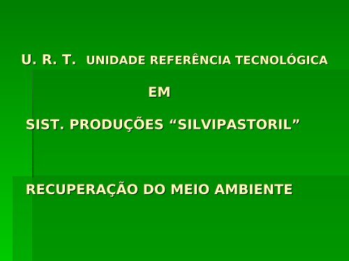 PROJETO – “S. S. P”. SILVIPASTORIL. (SISTEMA ... - UTFPR