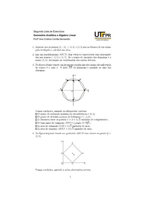 Vetores no plano e no espaço - UTFPR