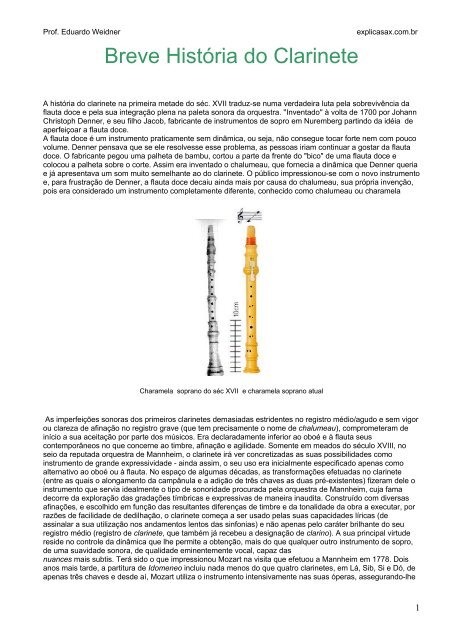 Breve História do Clarinete - UTFPR