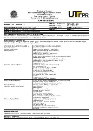 plano de ensino - UTFPR