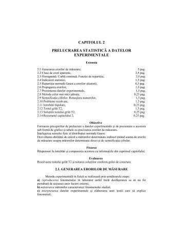 CAPITOLUL 2 PRELUCRAREA STATISTICĂ A DATELOR ...