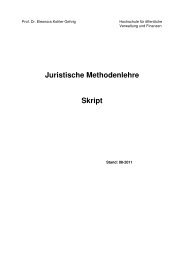 Juristische Methodenlehre Skript - Hochschule für Verwaltung und ...