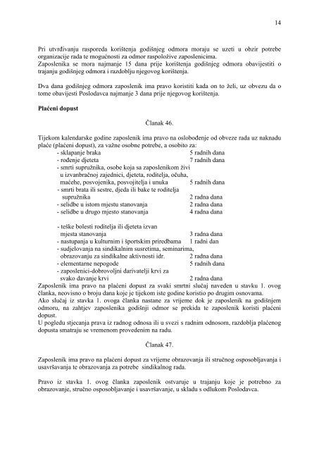 Darko Terek: Ogledni primjerak Pravilnika o radu - PBF - Sveučilište ...