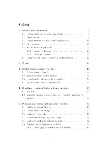 MATEMATIKA 1 skripta studij: Biotehnologija i Prehrambena ... - PBF