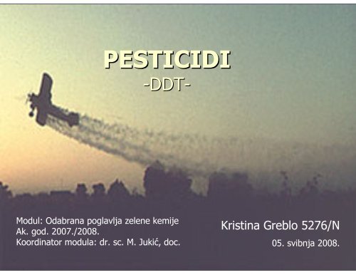 Pesticidi, Kristina Greblo - PBF