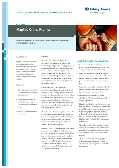 MapInfo Crime Profiler - Pitney Bowes Software