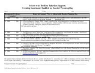 Individual School Readiness Checklist - PBIS