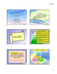 PBIS Implementation Leadership and Culture