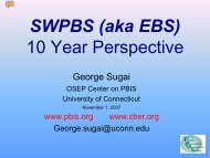 SWPBS (aka EBS) 10 Year Perspective - PBIS