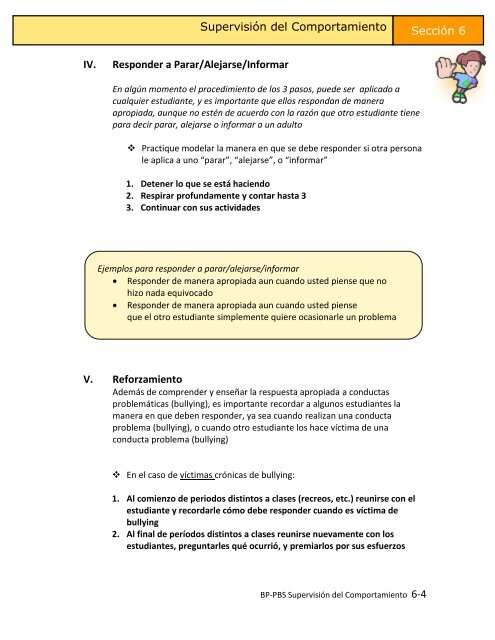 En Apoyo al Comportamiento Positivo - PBIS