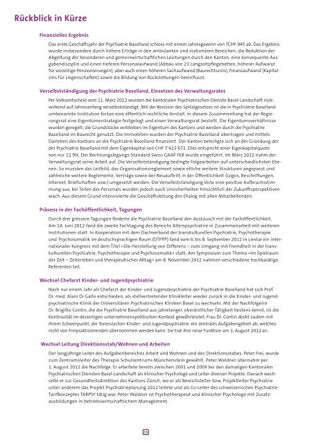 GeschÃ¤ftsbericht Kurzversion 2012 (pdf, 3.6Mb) - Psychiatrie ...