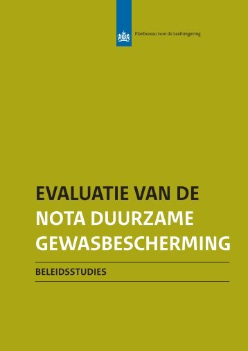 evaluatie van de nota duurzame gewasbescherming - Planbureau ...