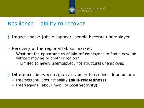 The Resistance of Dutch Regions to Economic Shocks