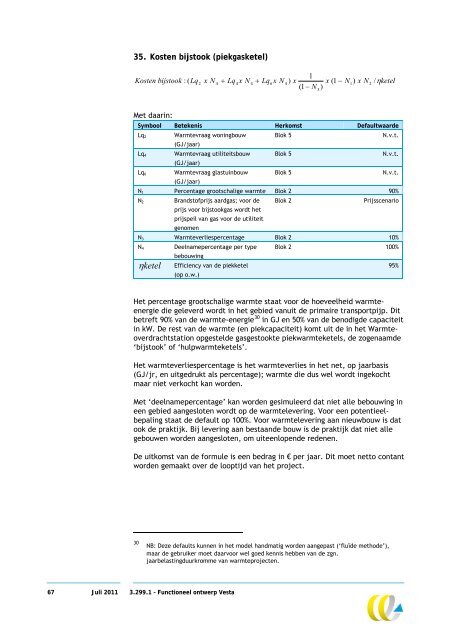 Functioneel ontwerp Vesta - Planbureau voor de Leefomgeving