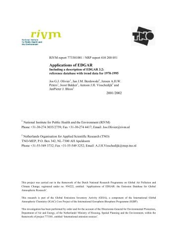 RIVM report xxxxxx xxx