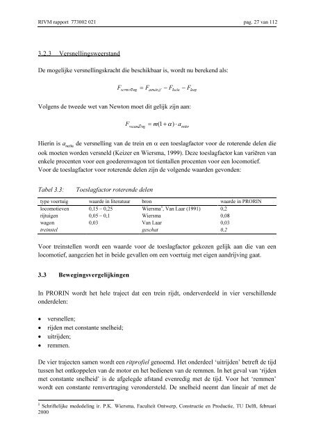 Het spoor in model: energiegebruik en emissies door het railvervoer ...