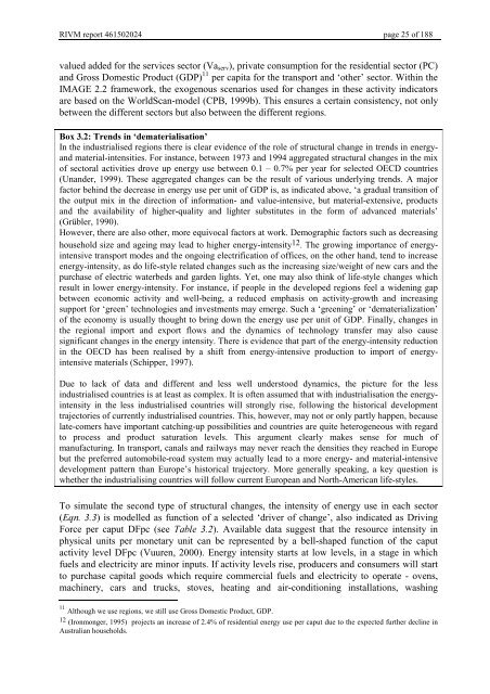 Targets IMage Energy Regional (TIMER) Model, Technical ...