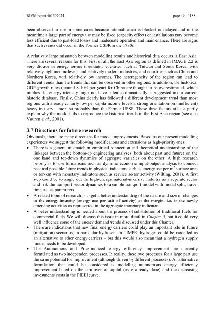 Targets IMage Energy Regional (TIMER) Model, Technical ...