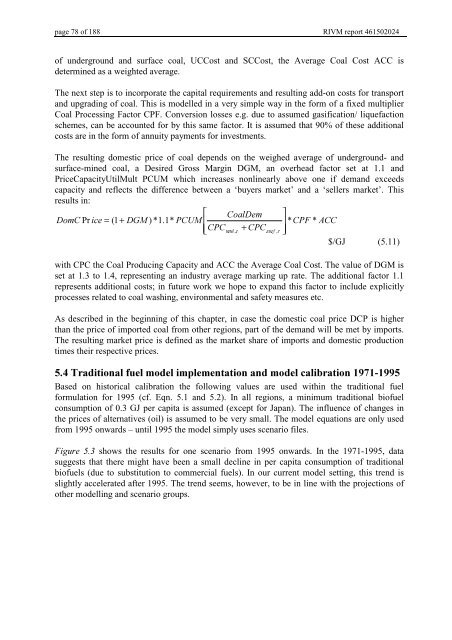 Targets IMage Energy Regional (TIMER) Model, Technical ...